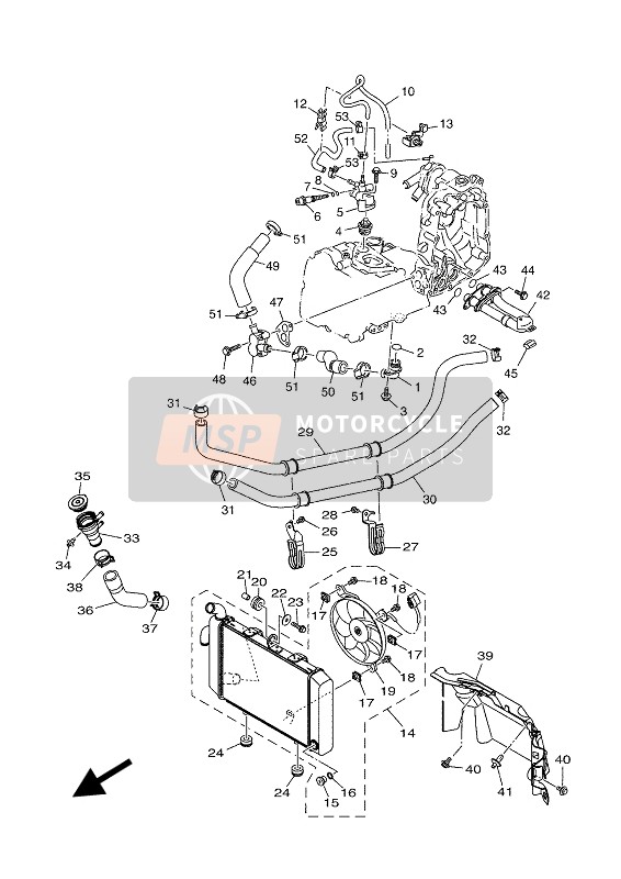 Yamaha X-MAX 400 2019 Radiator & Slang voor een 2019 Yamaha X-MAX 400